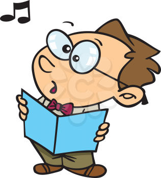 Royalty Free Clipart Image of a Boy Singing