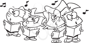 Royalty Free Clipart Image of a Choir of Children