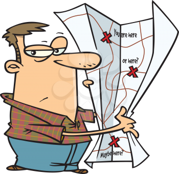 Royalty Free Clipart Image of a Man With a Map