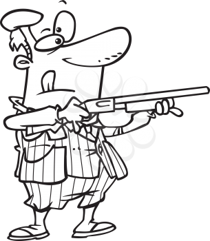 Royalty Free Clipart Image of a Guy With a Gun