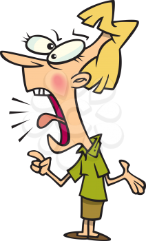 Royalty Free Clipart Image of a Woman Complaining