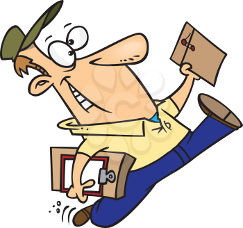 Royalty Free Clipart Image of a Delivery Man