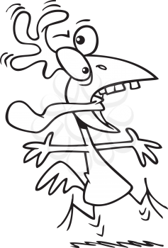 Royalty Free Clipart Image of a Crazy Chicken