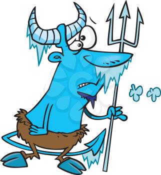 Royalty Free Clipart Image of a Frozen Devil