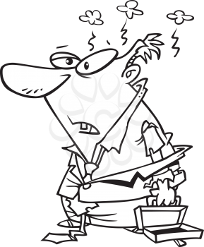 Royalty Free Clipart Image of a Frazzled Guy