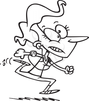 Royalty Free Clipart Image of a Woman Jogging