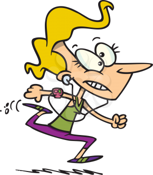Royalty Free Clipart Image of a Woman Jogging