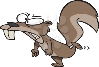 Royalty Free Clipart Image of a Mad Squirrel