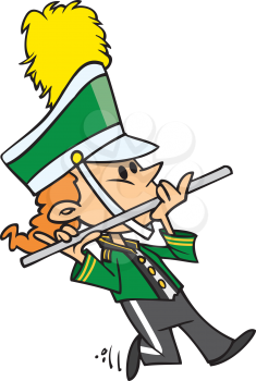 Royalty Free Clipart Image of a Marching Flute Player