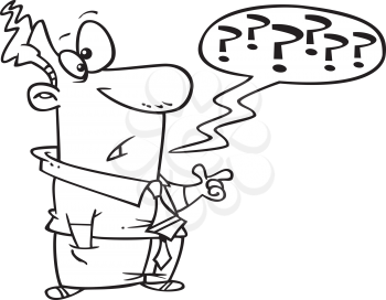 Royalty Free Clipart Image of a Guy With Questions