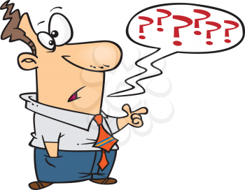 Royalty Free Clipart Image of a Guy With Questions