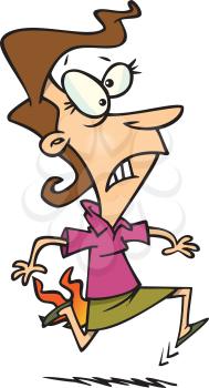 Royalty Free Clipart Image of a Woman With Her Skirt on Fire