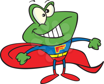 Royalty Free Clipart Image of a Super Frog