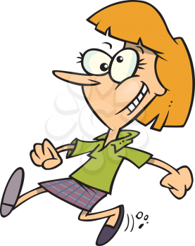 Royalty Free Clipart Image of a Walking Woman