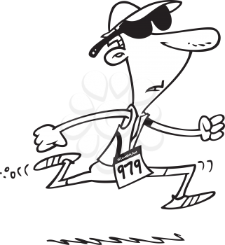 Royalty Free Clipart Image of a Guy Running With a Number on His Shirt