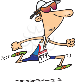 Royalty Free Clipart Image of a Guy Running With a Number on His Shirt