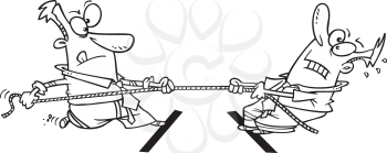 Royalty Free Clipart Image of a Tug of War