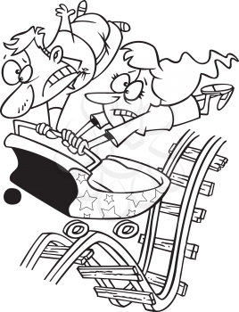 Royalty Free Clipart Image of a Roller Coaster Ride
