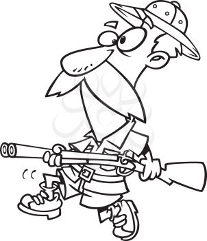 Royalty Free Clipart Image of a Big Game Hunter