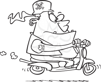 Royalty Free Clipart Image of a Biker Dude