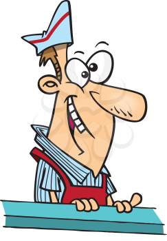 Royalty Free Clipart Image of a Short Order Cook