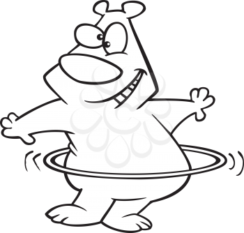 Royalty Free Clipart Image of a Bear With a Hulahoop