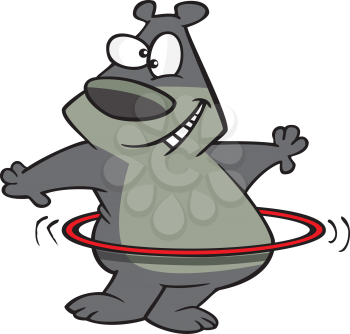 Royalty Free Clipart Image of a Bear With a Hula Hoop