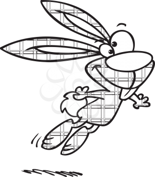Royalty Free Clipart Image of a Plaid Rabbit