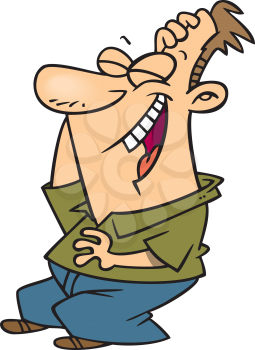 Royalty Free Clipart Image of a Laughing Man