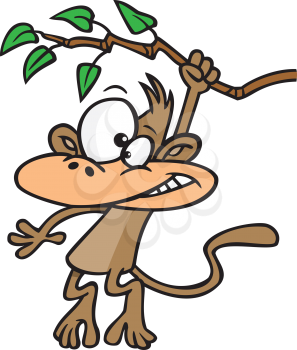 Royalty Free Clipart Image of a Monkey on a Branch