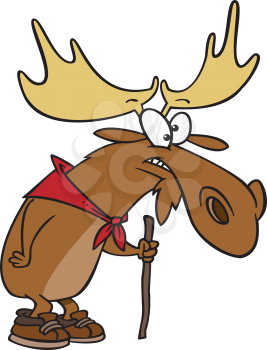 Royalty Free Clipart Image of a Hiking Moose
