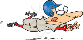 Royalty Free Clipart Image of a Sliding Baseball Player
