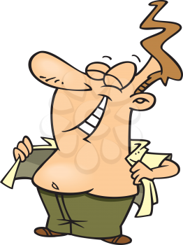 Royalty Free Clipart Image of a Man With His Shirt Undone and Smiling