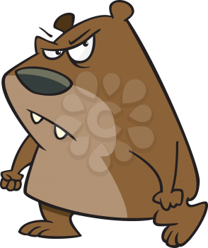 Royalty Free Clipart Image of a Surly Bear
