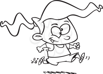 Royalty Free Clipart Image of a Young Child Running