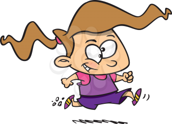 Royalty Free Clipart Image of a Running Child