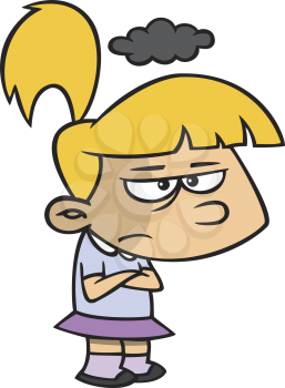 Royalty Free Clipart Image of a Gloomy Girl