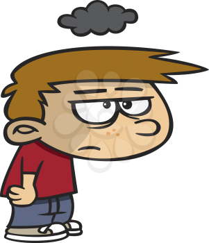 Royalty Free Clipart Image of a Gloomy Boy