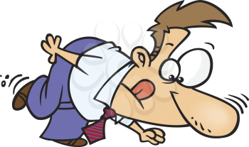 Royalty Free Clipart Image of a Man With His Nose to the Ground