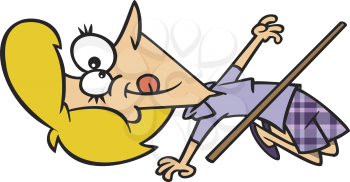 Royalty Free Clipart Image of a Woman Doing the Limbo