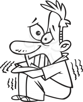Royalty Free Clipart Image of a Shivering Man
