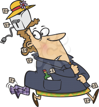 Royalty Free Clipart Image of a Shoplifter