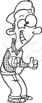 Royalty Free Clipart Image of a Guy Giving Two Thumbs Up