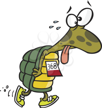 Royalty Free Clipart Image of a Tired Turtle