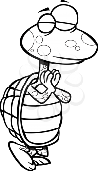 Royalty Free Clipart Image of a Turtle Doing Yoga