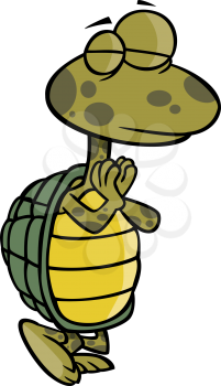 Royalty Free Clipart Image of a Yoga Turtle
