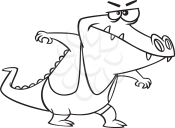 Royalty Free Clipart Image of an Alligator Wrestler