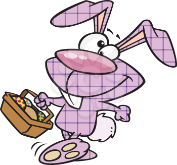 Royalty Free Clipart Image of a Plaid Easter Bunny