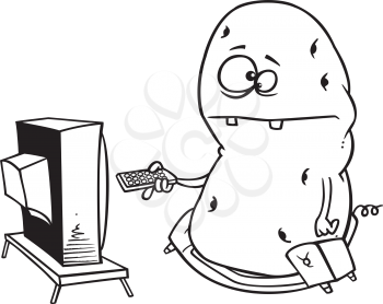 Royalty Free Clipart Image of a Couch Potato