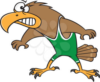 Royalty Free Clipart Image of a Hawk Wrestler
